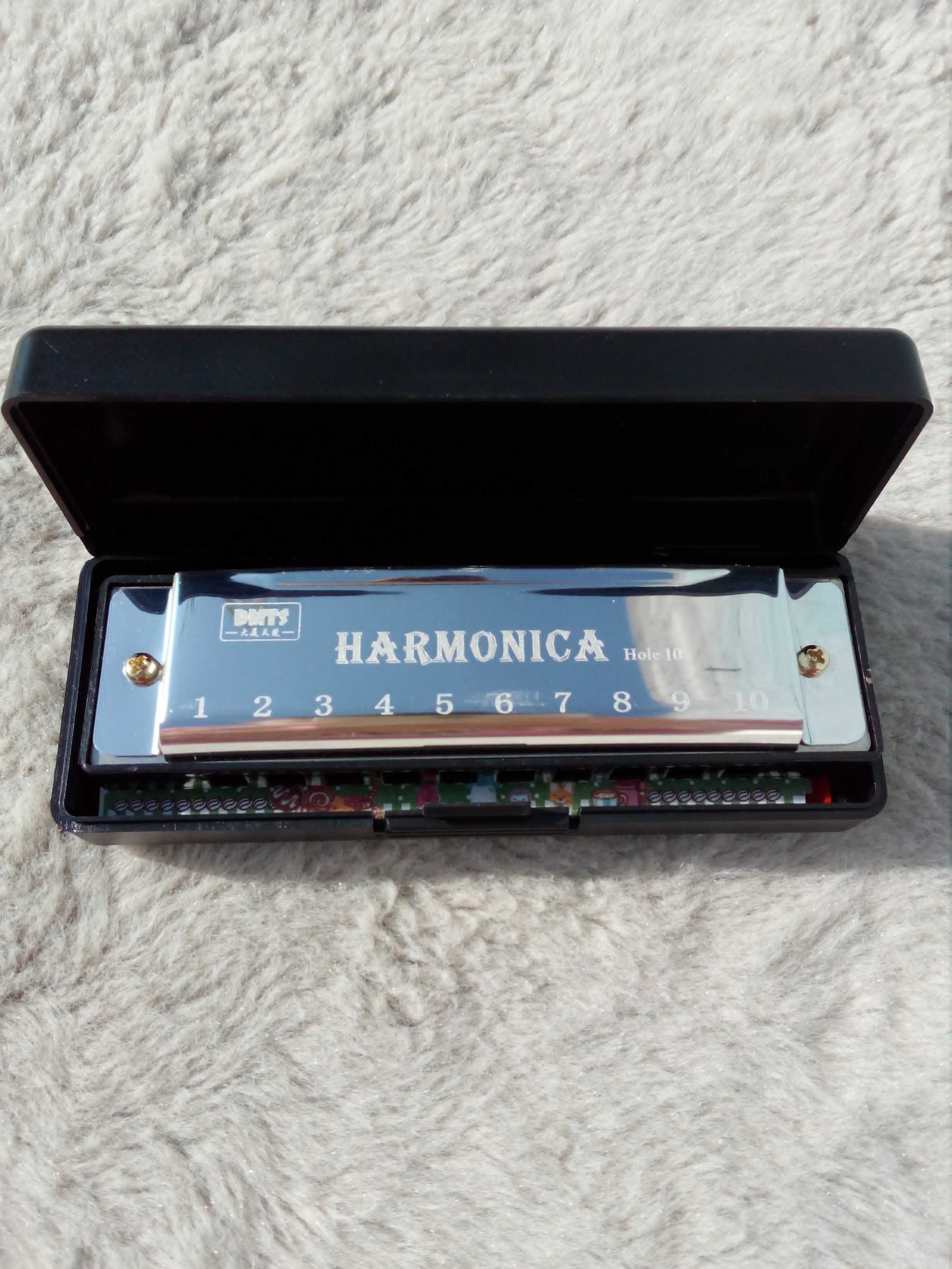 Губная гармошка блюзовая для начинающих Harmonica BMT1 Серебристый