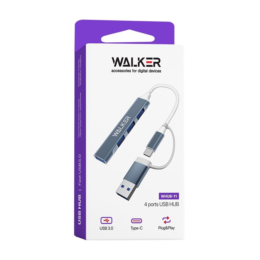 СУПЕР ЦЕНА! USB HUB WALKER whub-11 4в1 Хаб з тайп с юсб 4в1 Хаб купить