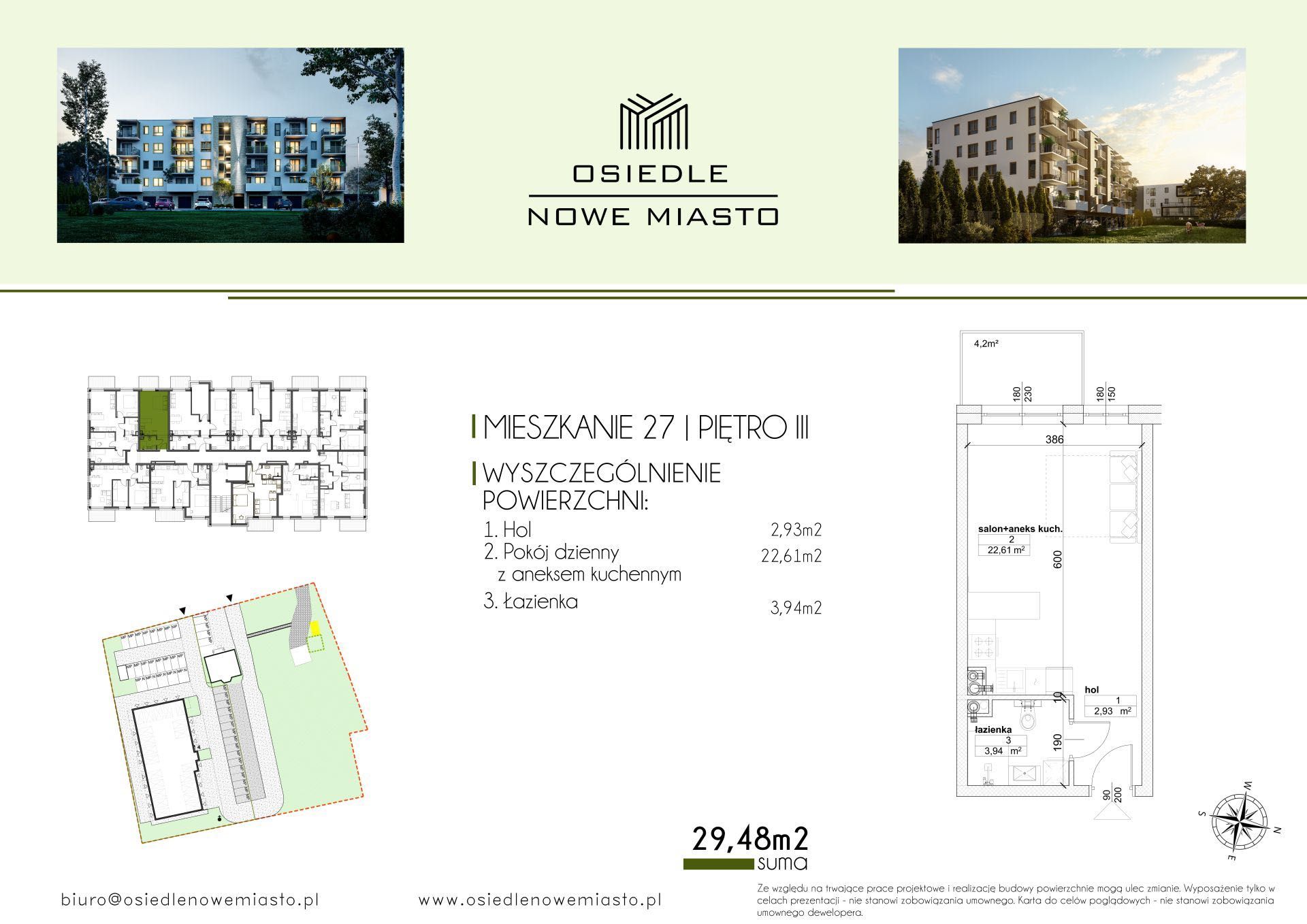 Sprzedam kawalerkę 29,48m2 w stanie deweloperskim, os. Nowe Miasto