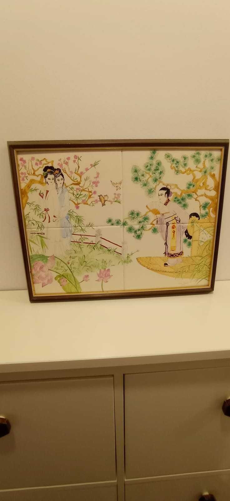 Obraz Płytki Ceramika Malowane Ręcznie - Motyw Japoński