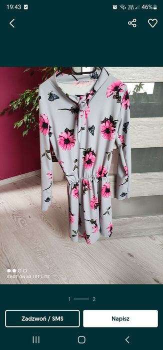 Piękna sukienka w kwiaty S/M