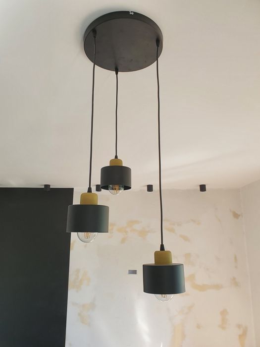 Lampa Sufitowa Żyrandol Plafon Classic Spot EZ3 LED E27 Black Gold