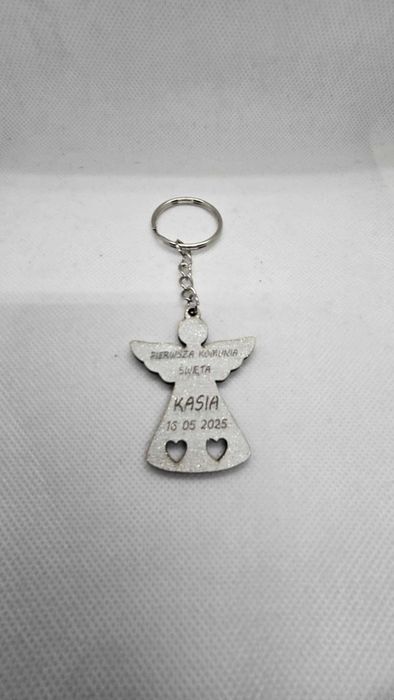 Spersonalizowana pamiątka komunijna brelok Anioł :)