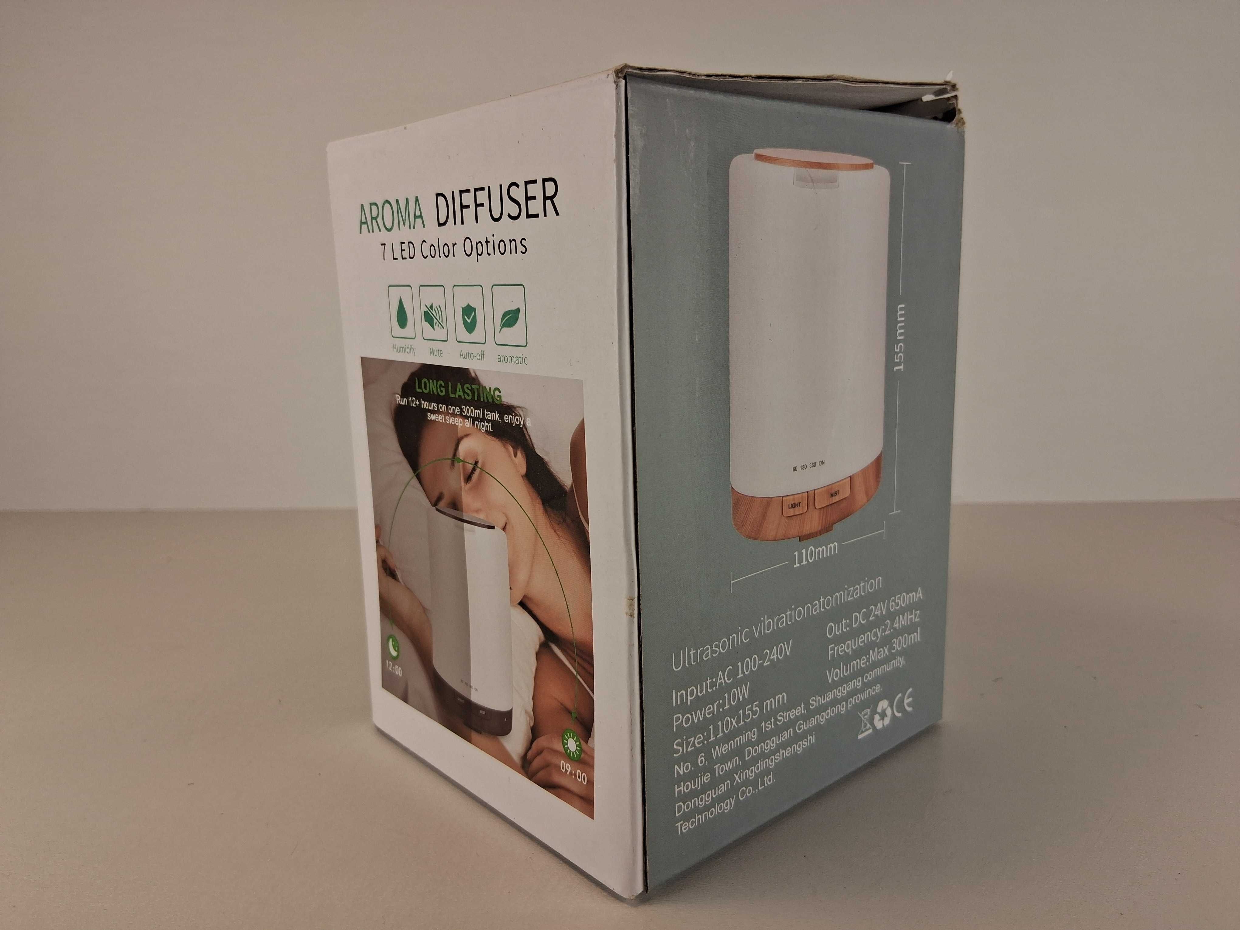 E113 Dyfuzor Zapachowy Nawilżacz Powietrza Z Lampką LED Ultradźwiękowy