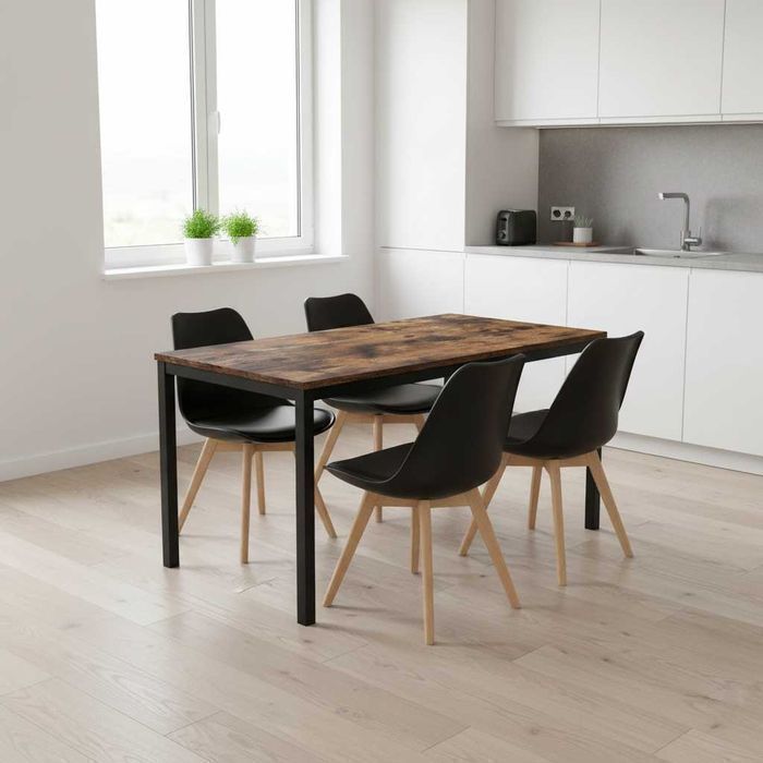 NOWY Stół z Krzesłami Drewniany do Kuchni Salonu Jadalni Stolik Loft