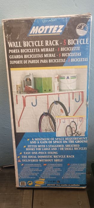 Suporte ("premium" MOTTEZ )de bicicletas NOVO  (até 5  + prateleira )