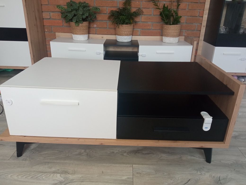 Ława Box 2D2S i Komoda BOX-01 na nóżkach styl skandynawski loft