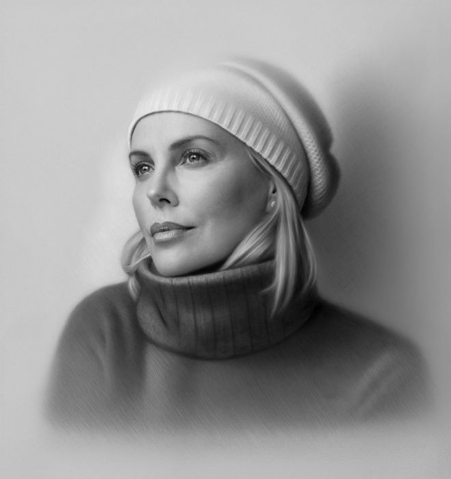 Desenho de Retratos a Grafite e Carvão