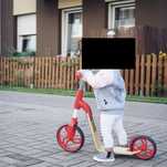 Rowerek biegowy hulajnoga 2w1 +3lata, drewno, gumowe koła, nieużywany