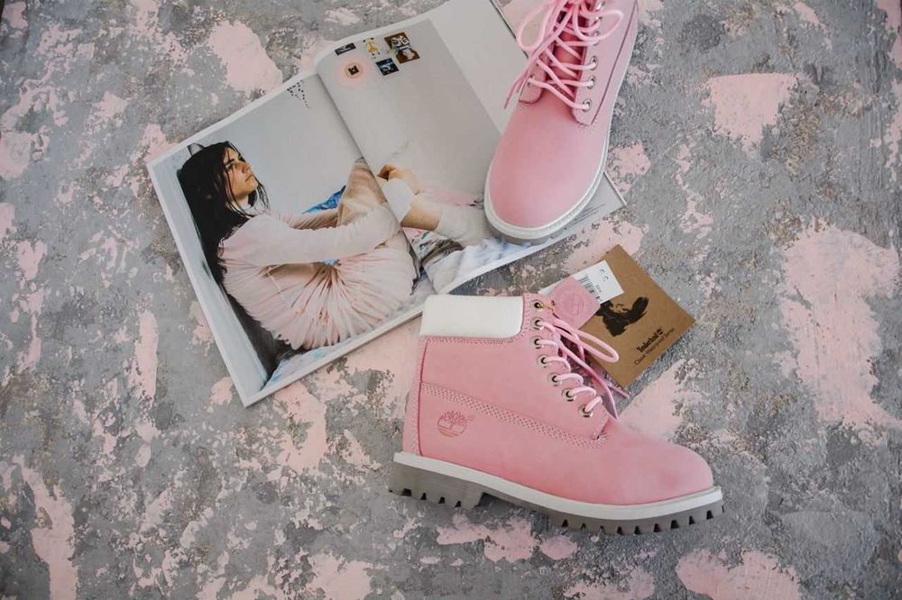 Жіночі черевики Timberland Pink з хутром 38 розмір