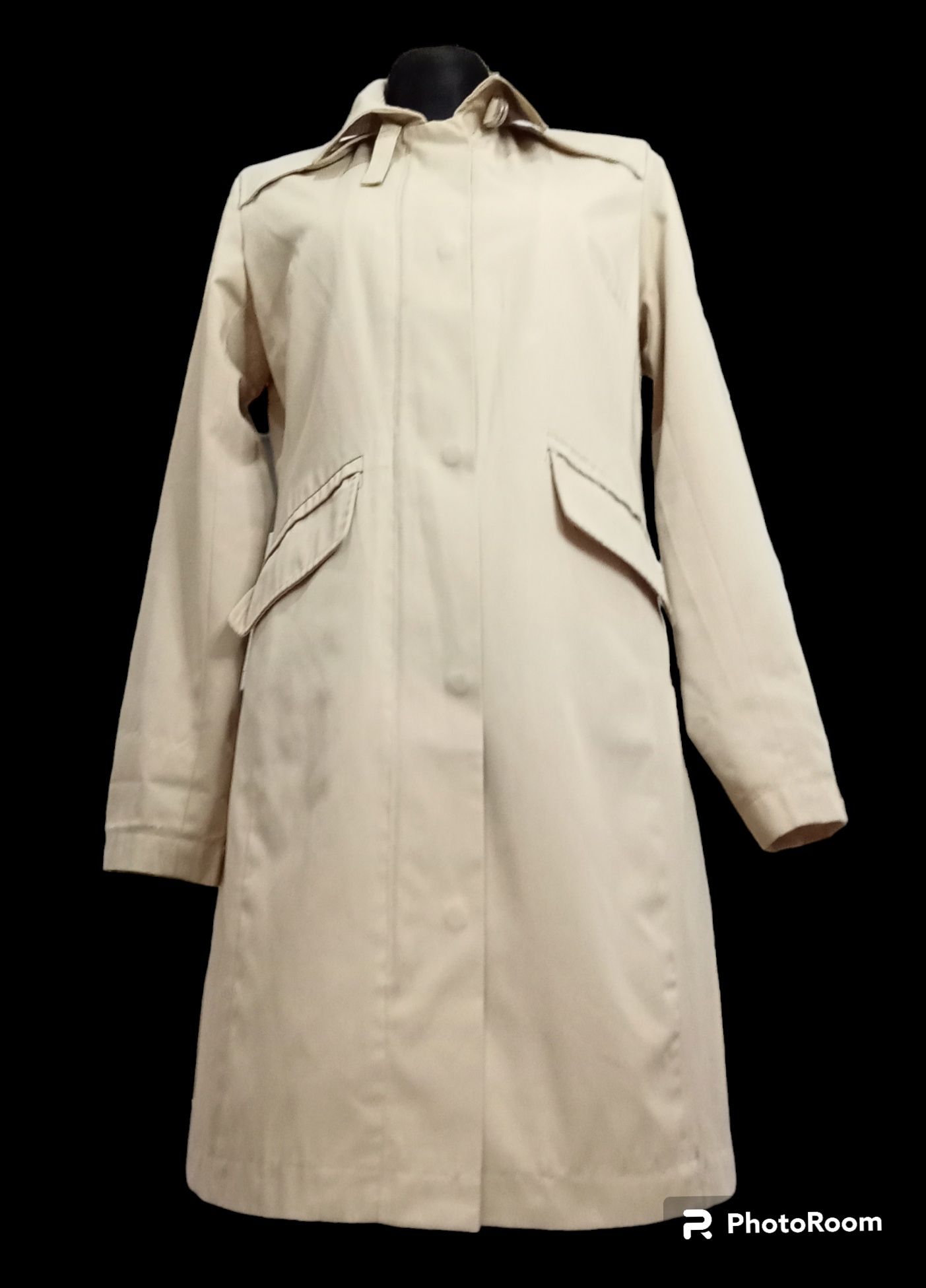 Klasyczny płaszcz vintage przejściowy Top Secret 38 beż ponadczasowy