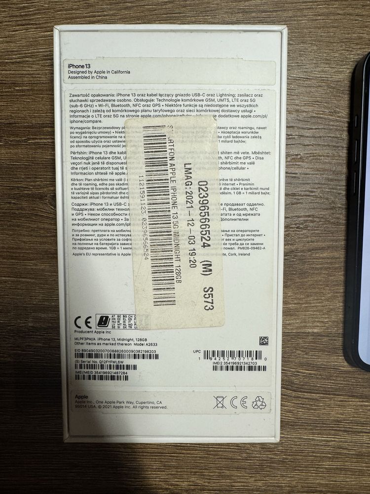 Iphone 13 128gb Midnight sprawny bateria kondycja 84%
