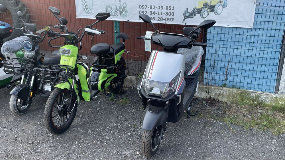 Електроскутер Електросамокат велоскутер Forte Yadea електро трицикл