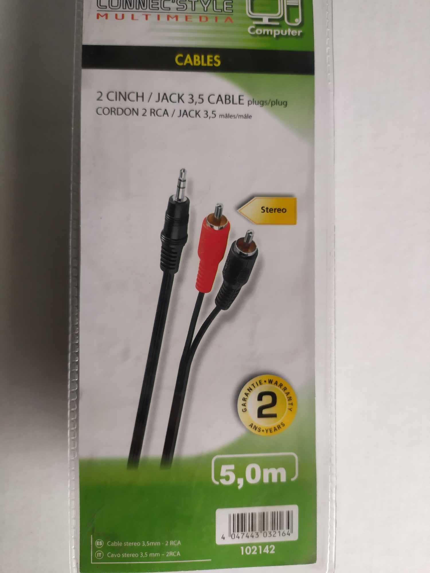 Kabel Jack 3,5mm -2 x CINCH 5m