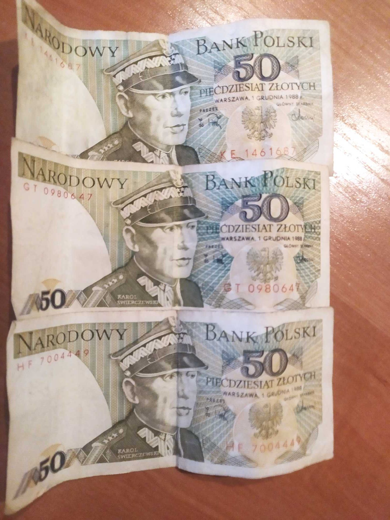 Banknoty 50 złotych rok 1988