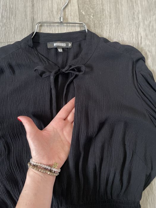 Missguided sukienka muślin czarna boho styl M 38