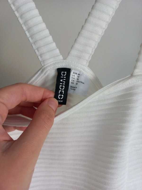 Biała sukienka na ramiączkach h&m M
