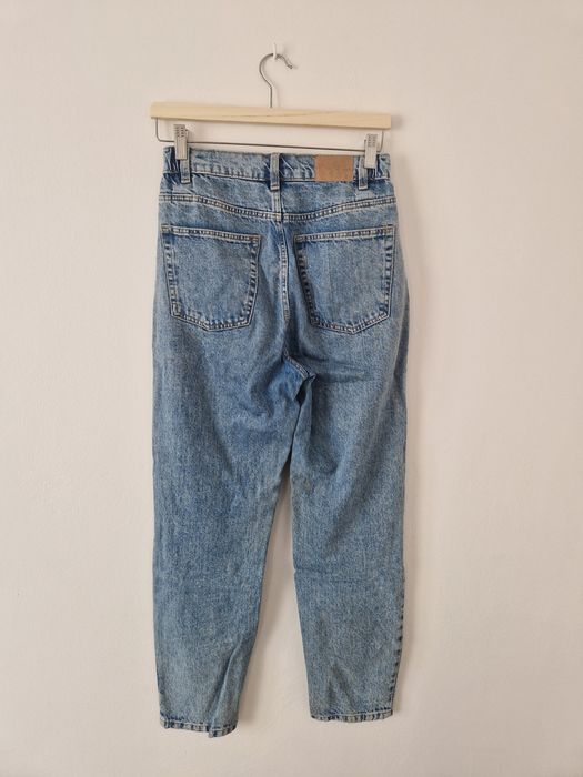Jasnoniebieskie Bawełniane Mom Jeans
