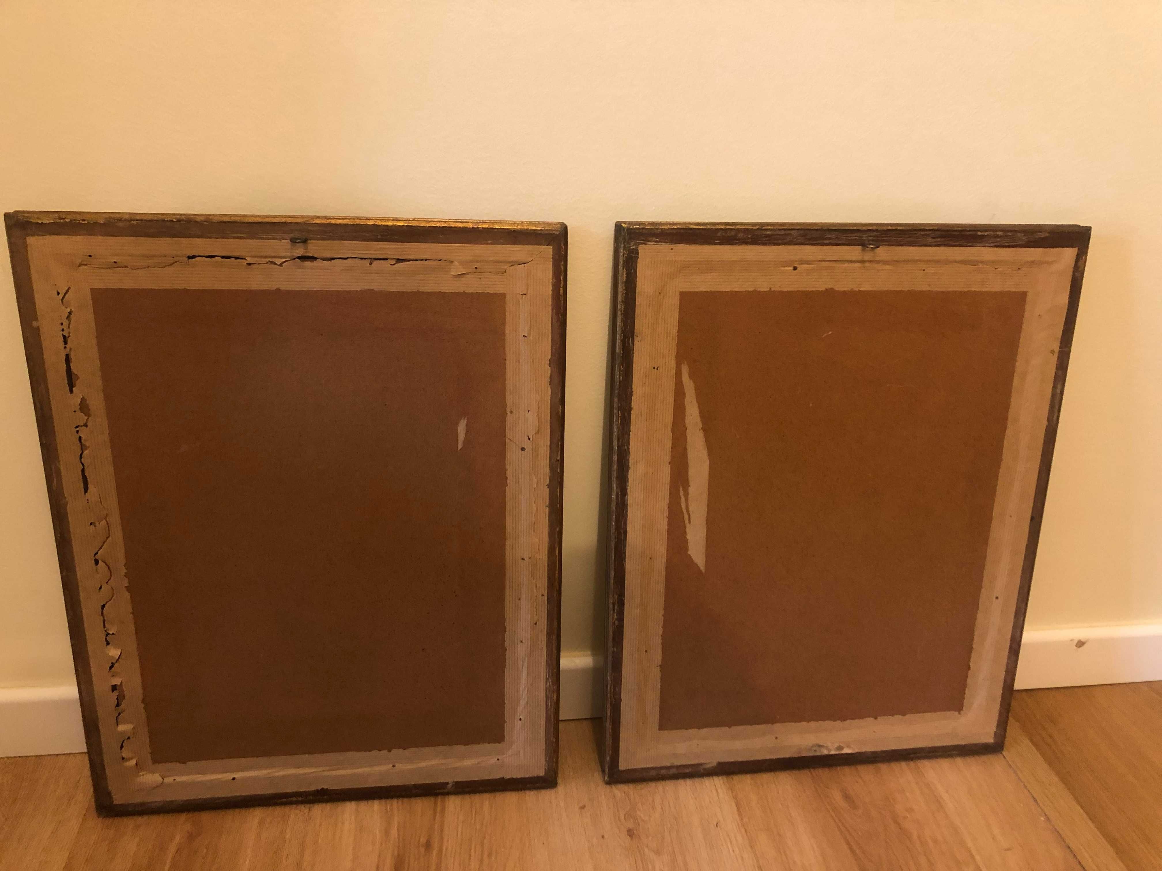 2 quadros, 1 de figura de senhor, outro de senhora