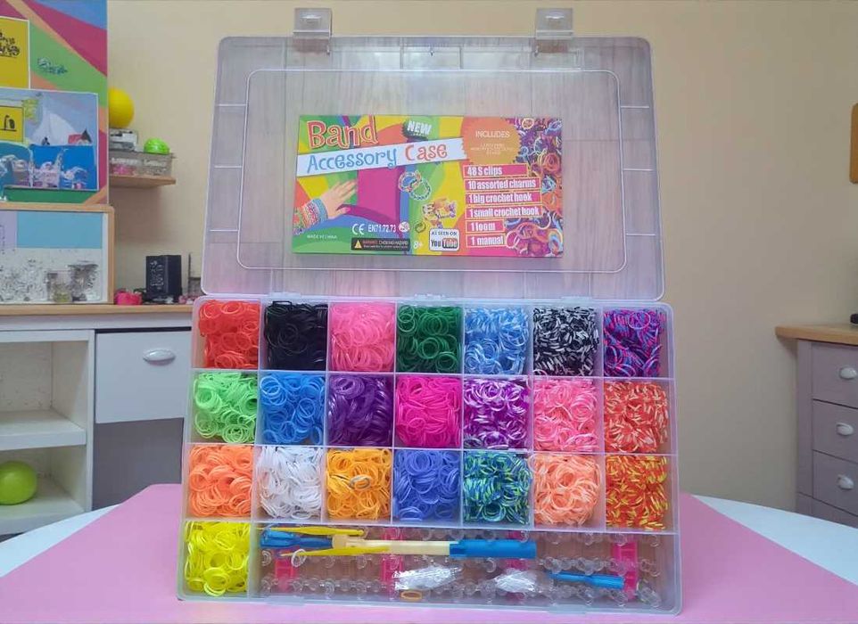 Великий набір резинок для плетіння браслетів фігур 5200 шт із станком