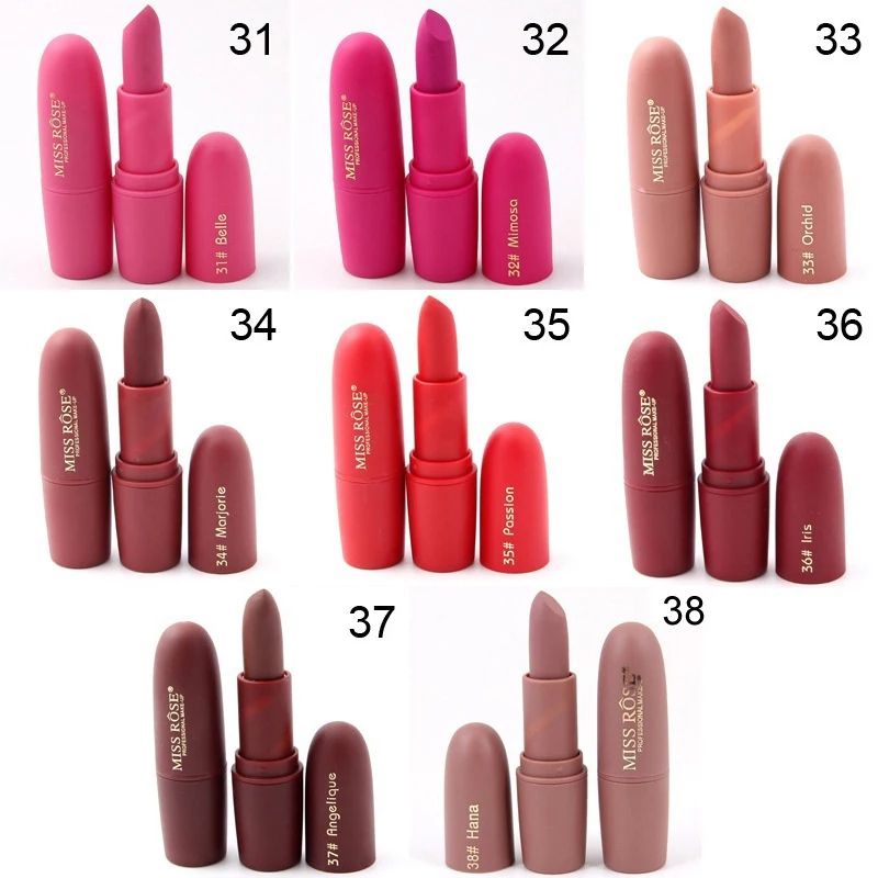 Batom maquilhagem matte miss rose