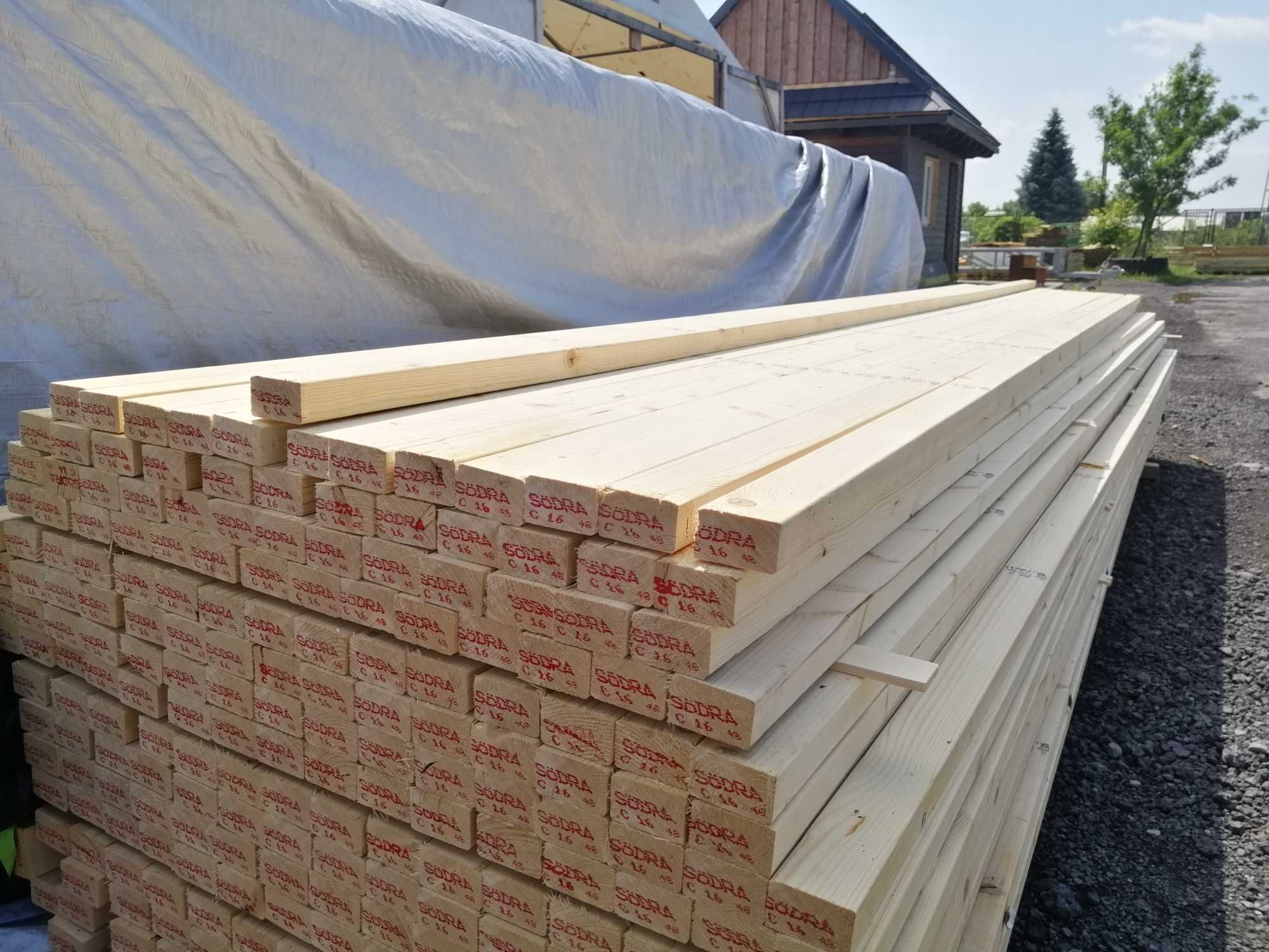 Kantówka, łata 38x63, suszona, strugana - świerk skandynawski