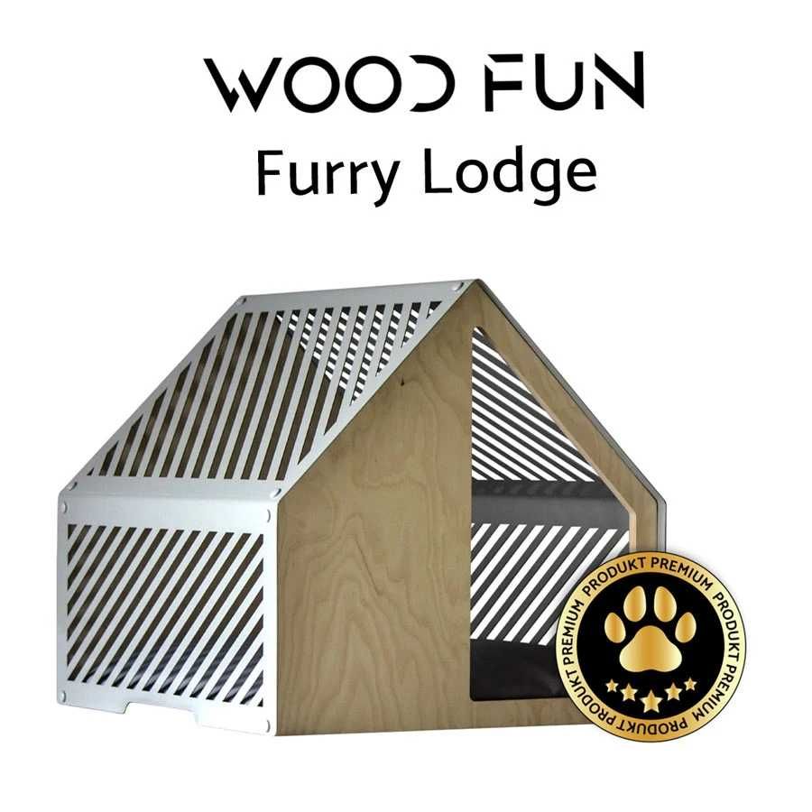 Wood Fun Furry Lodge domek, legowisko dla kota, kolor szary