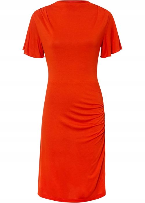 B.P.C czerwona sukienka z marszczeniami 40/42.