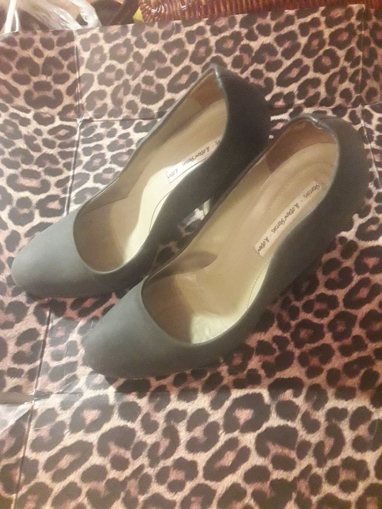 Туфли женские серые на высоком каблуке Италия 39 40 Genuine leather