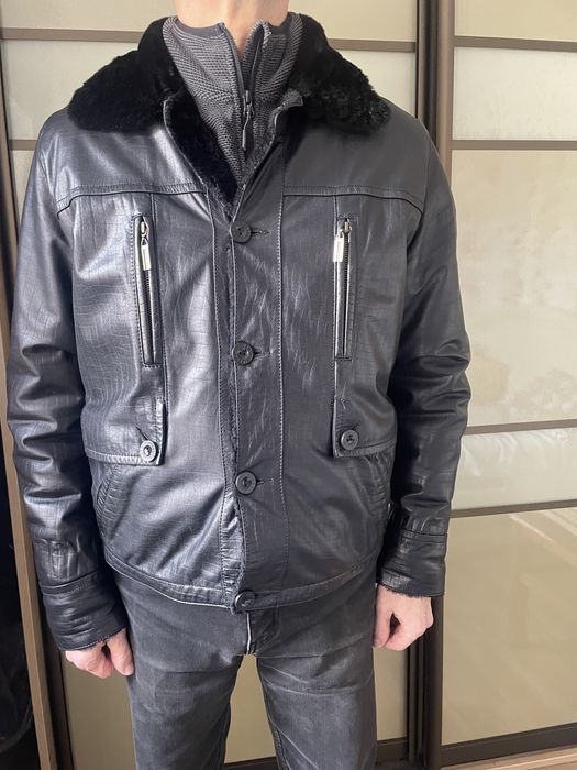 Кожаная дубленка 48-50 размер