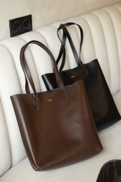 Сумка Coach шкіра | коричнева та чорна