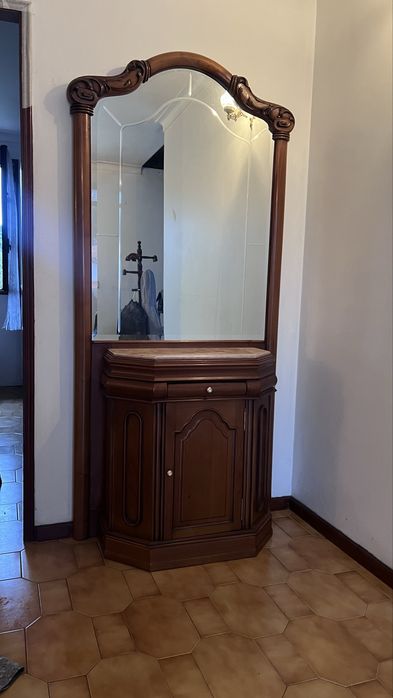 Vendo movel de entrada em madeira maciça e pedra