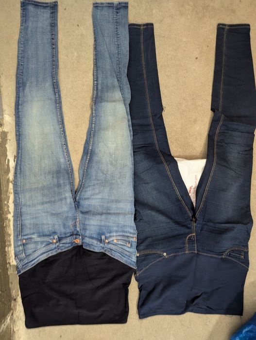 Spodnie jeansy ciążowe h&m 38 2 sztuki