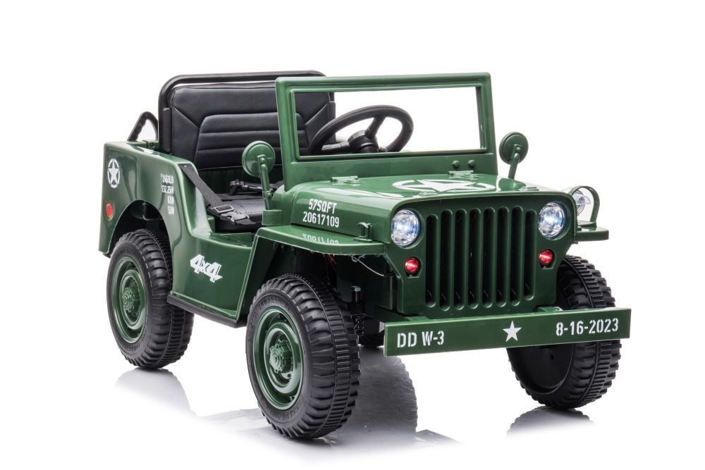 Auto Na Akumulator JH-103 Wojskowa Zieleń  willys 4x4