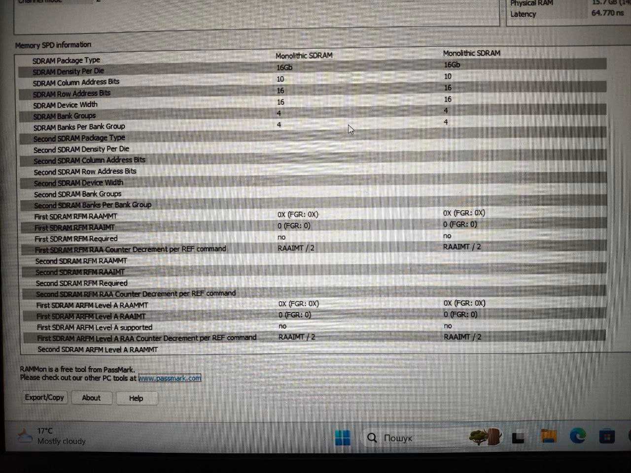 Оперативна пам'ять для ноутбука 16 гб. DDR5 Samsung 2x8gb 4800 mHz