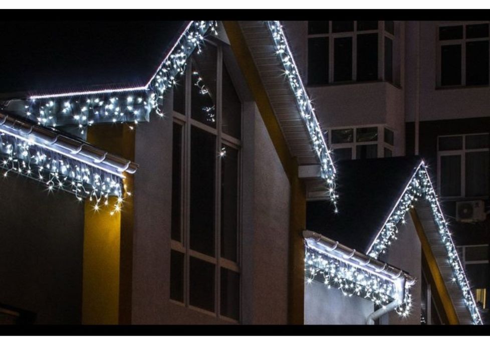 Продаю вуличні гірлянди бахрома/ шторка, резиновий провід