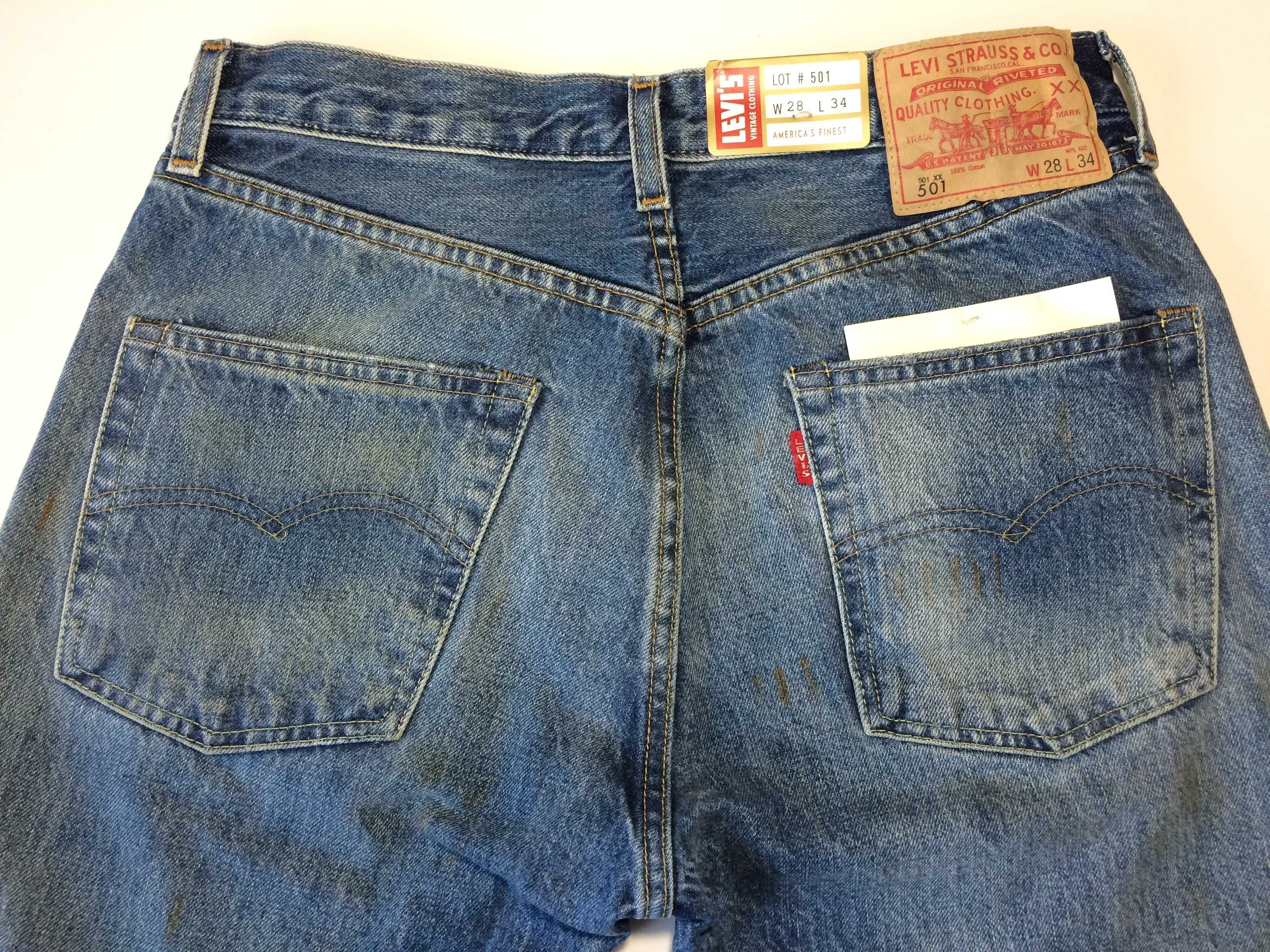 Джинсы Levi's Vintage Clothing 501 XX 1966 Selvedge W28 L34  Оригинал.