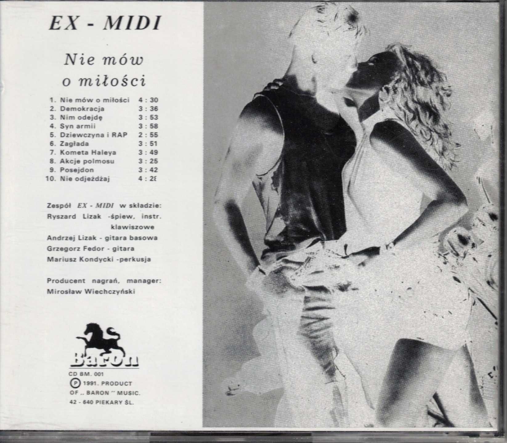 Ex Midi - Nie mów o miłości (1991 - Baron CD BM. 001)