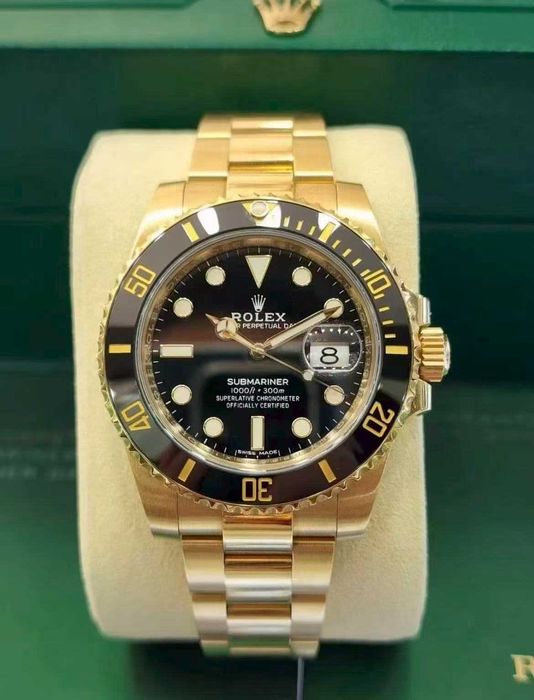 Nowy_Całkowicie złoty_Czarny_Zegarek_Rolex_Submariner /Mechanizm
