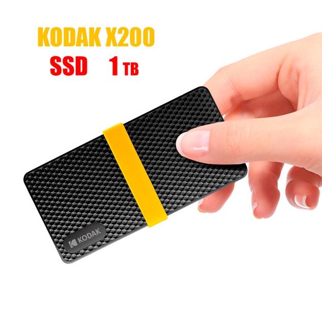 Продам внешний SSD 1TB Kodak X200, USB Type-C 3.1 Черный
