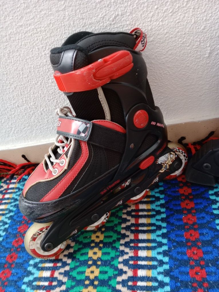 Patins com kit de proteção