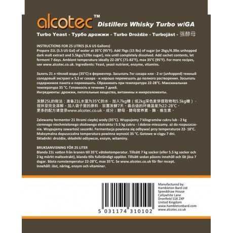 Турбо-дрожжи Alcotec Whisky Turbo, 73 г