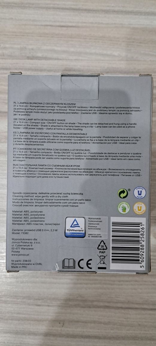 Lampka biurkowa z odczepanym kloszem