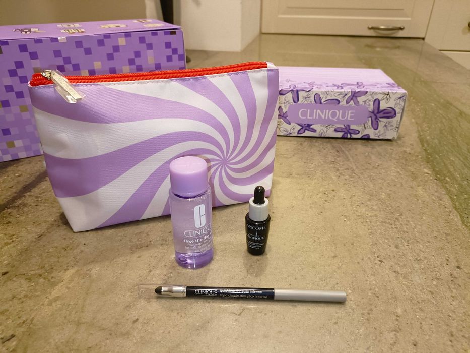 Clinique + Lancome - zestaw 3 kosmetyków + kosmetyczka * NOWE *