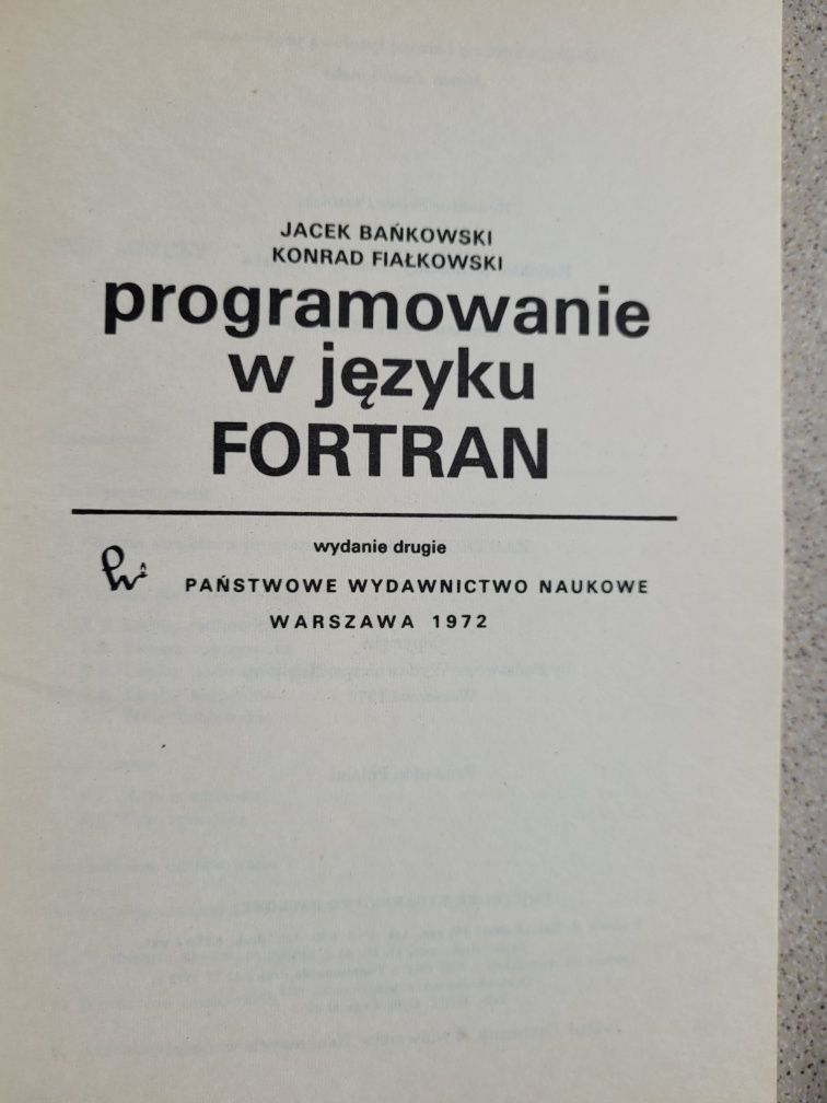 J.Bańkowski,K.Fiałkowski Programowanie w jęz.Fortran 1972 PWN
