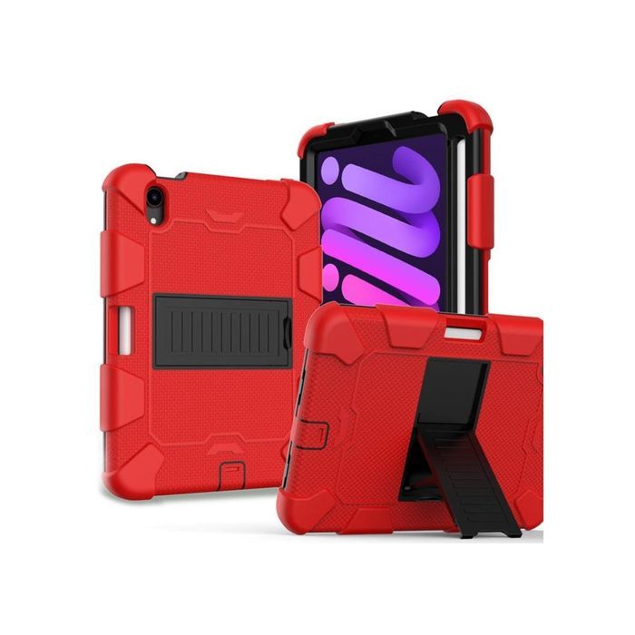 Etui do iPad Mini 6 8.3" z Podstawką i Paskiem na Ramię Czerwone