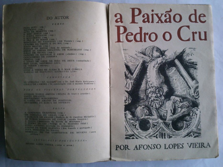 A Paixão de Pedro o Cru, Afonso Lopes Vieira, edição de 1943