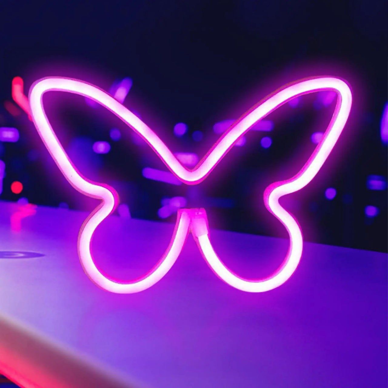 Светодиодная неоновая лампа ночник в виде бабочки декор комнаты