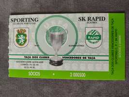 Bilhete Sporting Rapid 1995 taça das taças