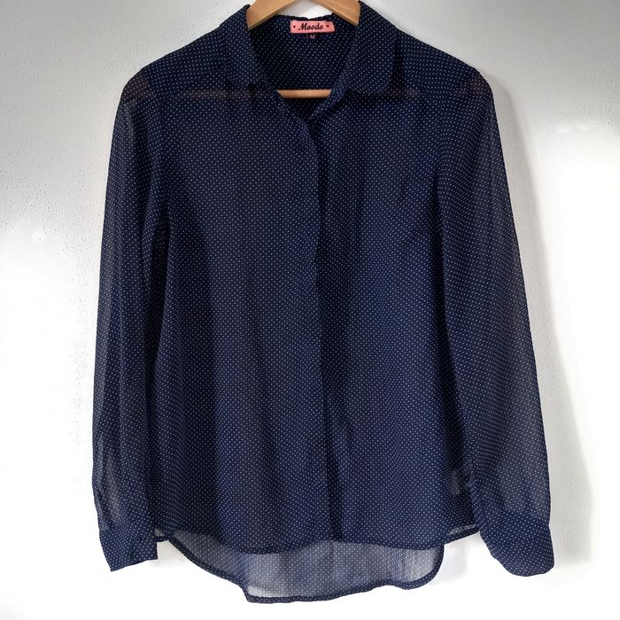 Elegancka bluzka koszula mgiełka z długim rękawem S 36 8